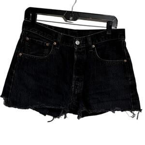 Women's Levi's 501 Black Denim Cut Off Shorts Size 32